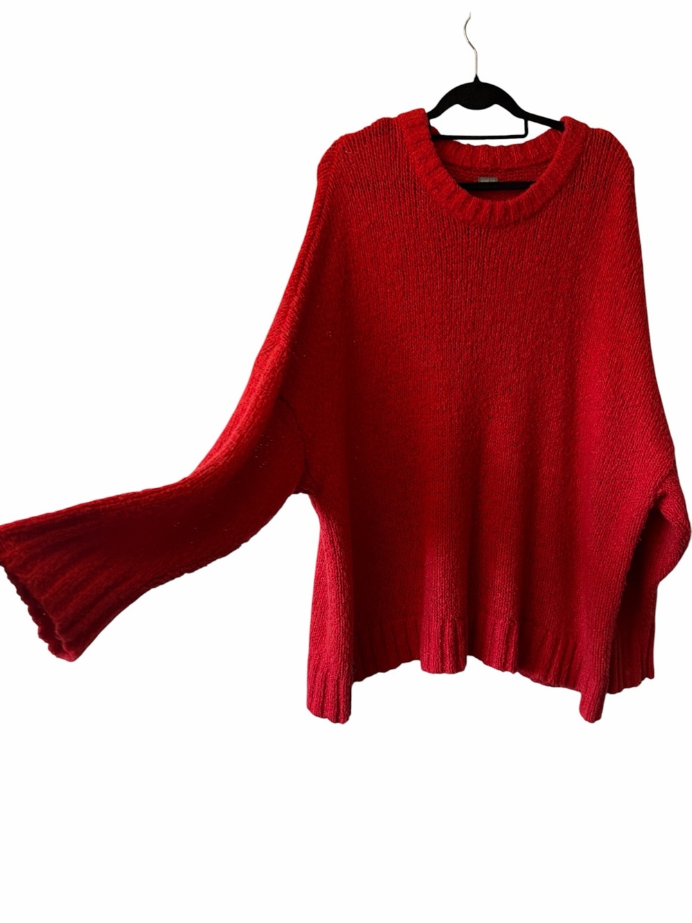 Aerie Red Oversized Chunky Knit Crewneck Sweater Sz XL